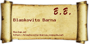 Blaskovits Barna névjegykártya